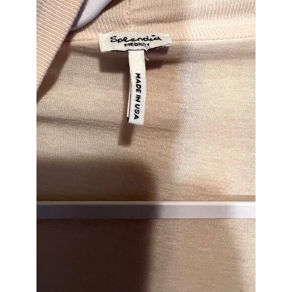 Splendid Women Ivory /cream Supima cotton Waterfall Cardigan M USA - Picture 2 of 5